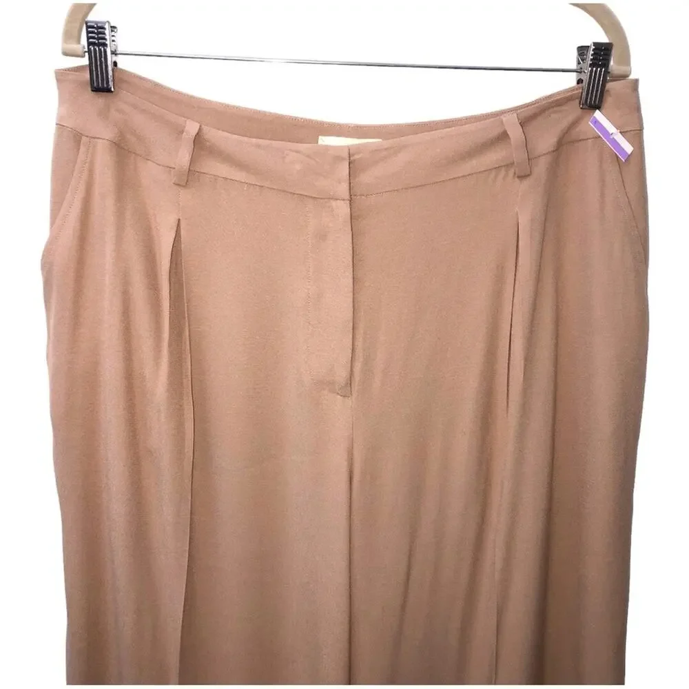 L'AGENCE Chrisley High Waist Wide Leg Pants in Cappuccino 12 NWT